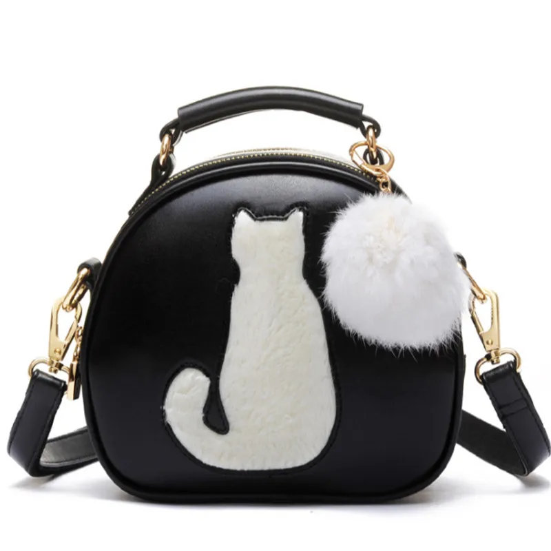 

Brand Women Message Bags Flaps Crossbody Bags For Women PU Leather Cute Cat Lidies Mini Handbags Shoulder Girls Bags