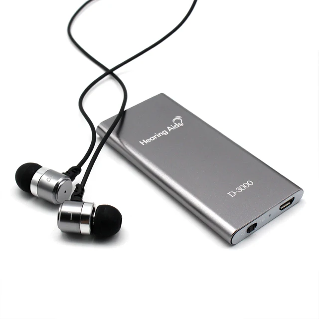 Hearing Aid Pocket Sound Amplifier Rechargeable Adjustable Volume For