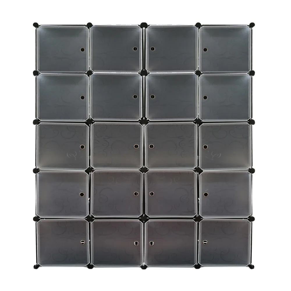 

(Ship From DE)20 Lattice DIY Assembled Wardrobe Simple Wardrobe Hanging Clothes Storage Cabinet Baby Wardrobe Home Furniture