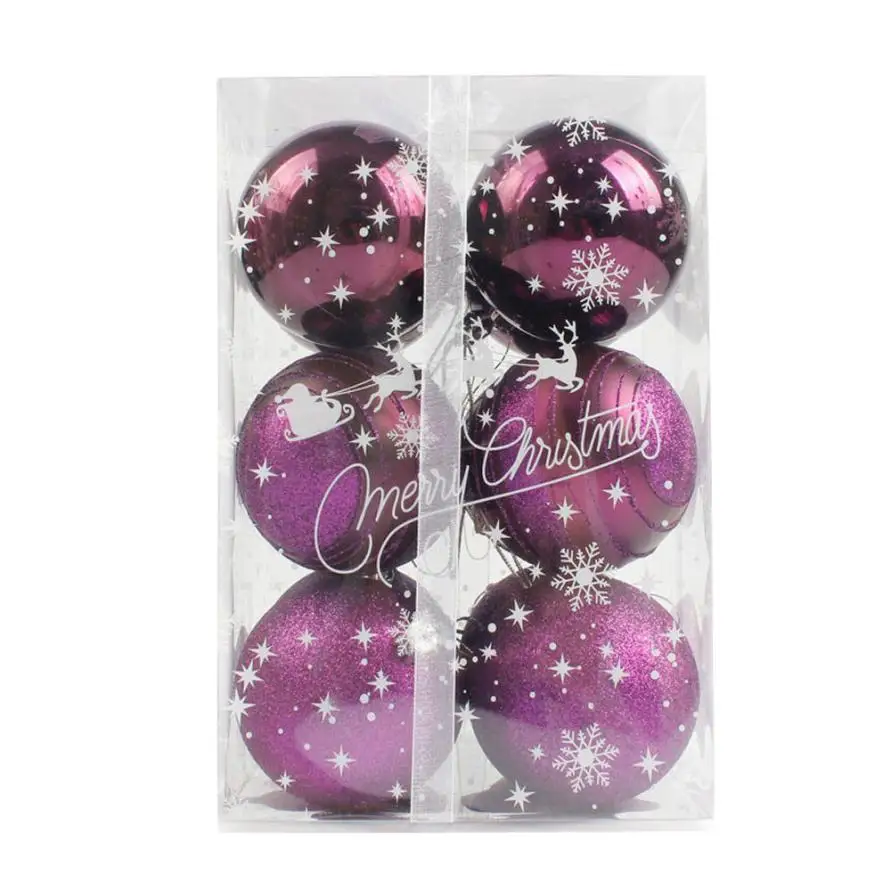 12 шт., Рождественские елочные шары, украшения, безделушки, вечерние, свадебные украшения, 6 см, праздничные, вечерние, принадлежности# GHS0 - Цвет: Purple