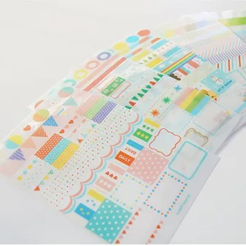 

6sheets Colorful Different Shapes Seal Stickers For DIY Calendar Diary Notebook Album Scrapbooking Decoration