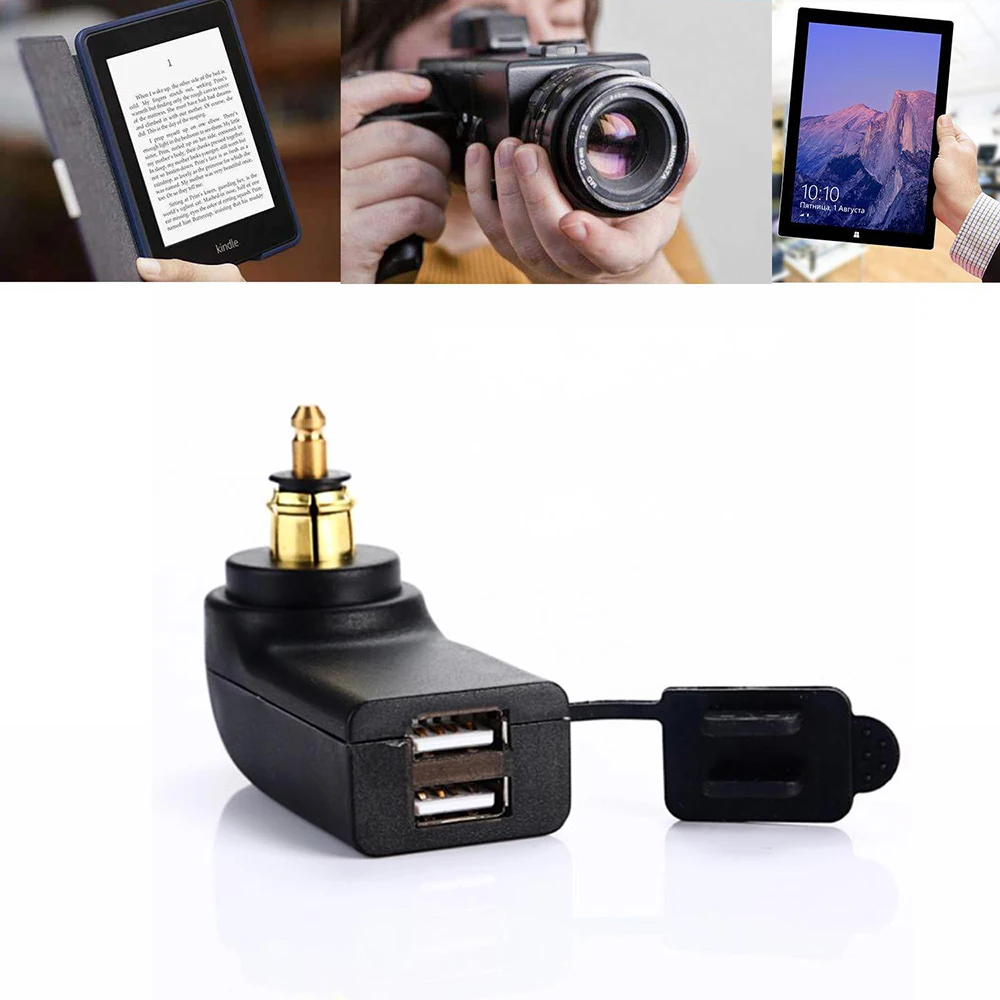 

Motorcycle Charger Car Charger Dual USB Charger Power Adapter Cigarette Lighter Socket for BMW Motorcycle Auto