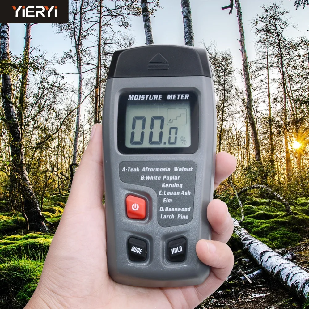 Digital Wood Moisture Meter Humidity Tester Timber Damp Detector 0.5