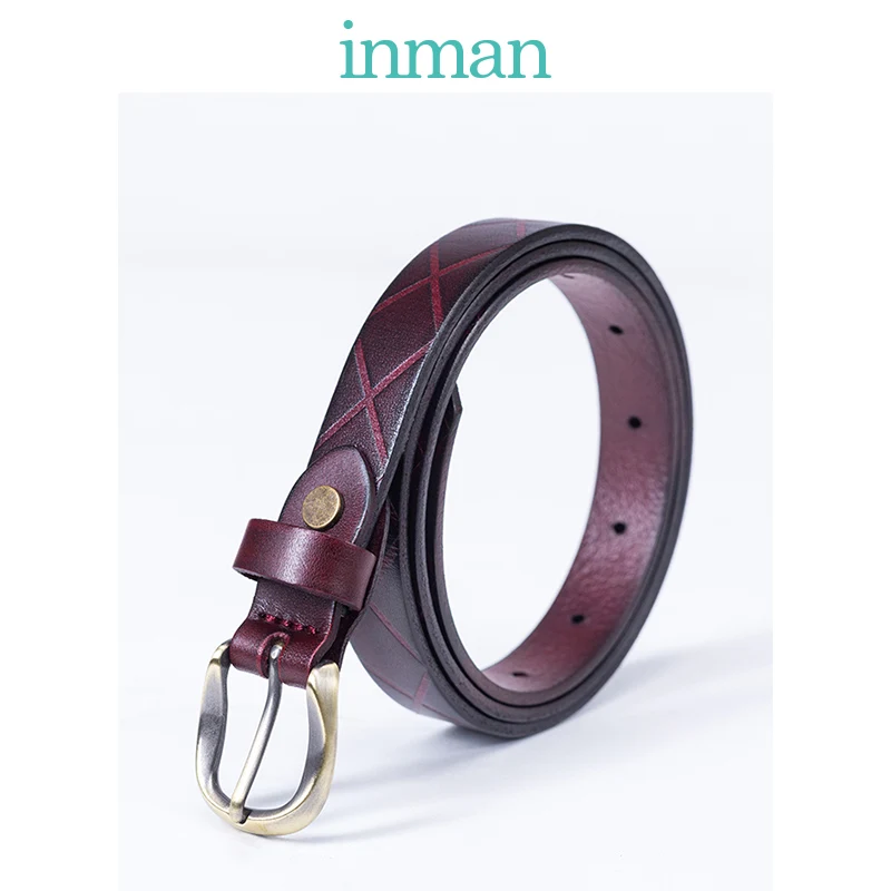 

INMAN New Arrival Simple Style Cowskin Fashion Korean Casual Slim Female Belt