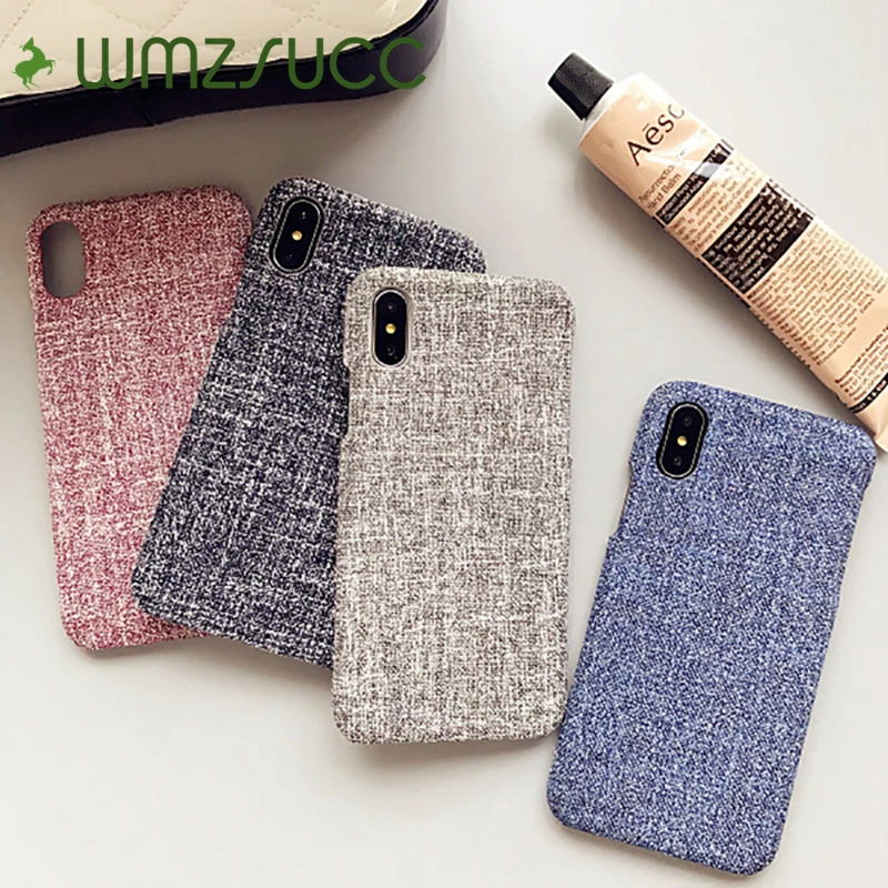 WMZSUCC Business Neutral Plush Fabric TPU Back Cover Case For iPhone 6