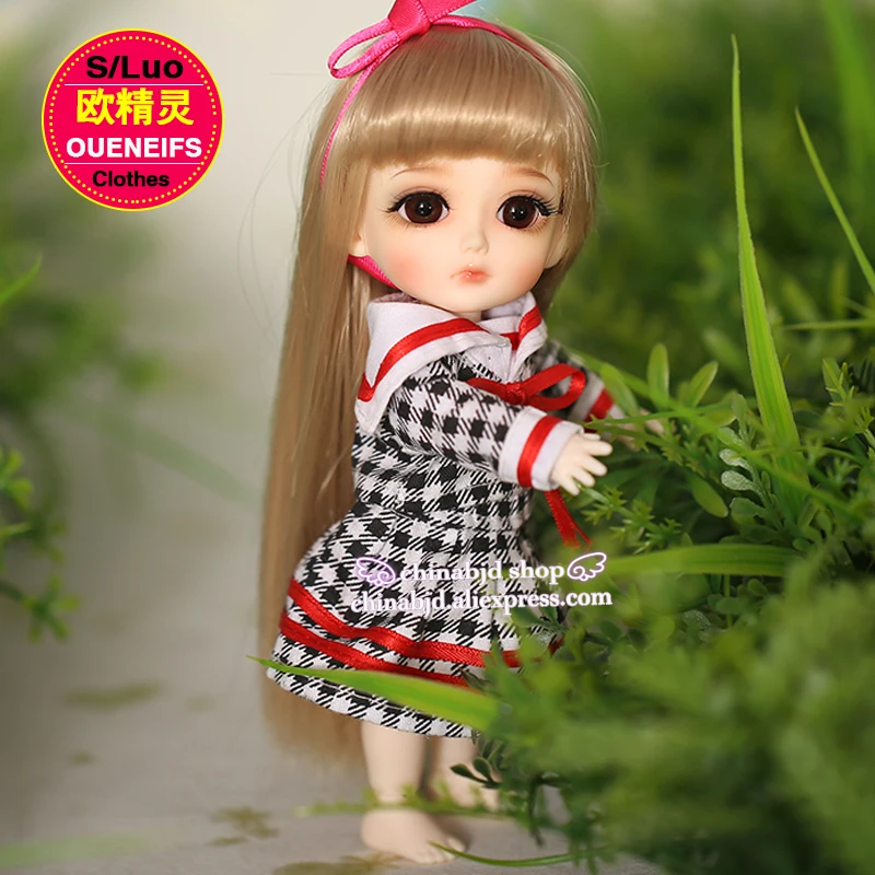 Одежда BJD 1/8 с длинными клетчатыми рукавами и клетчатые юбки для куклы Lati Yellow Coco Pero