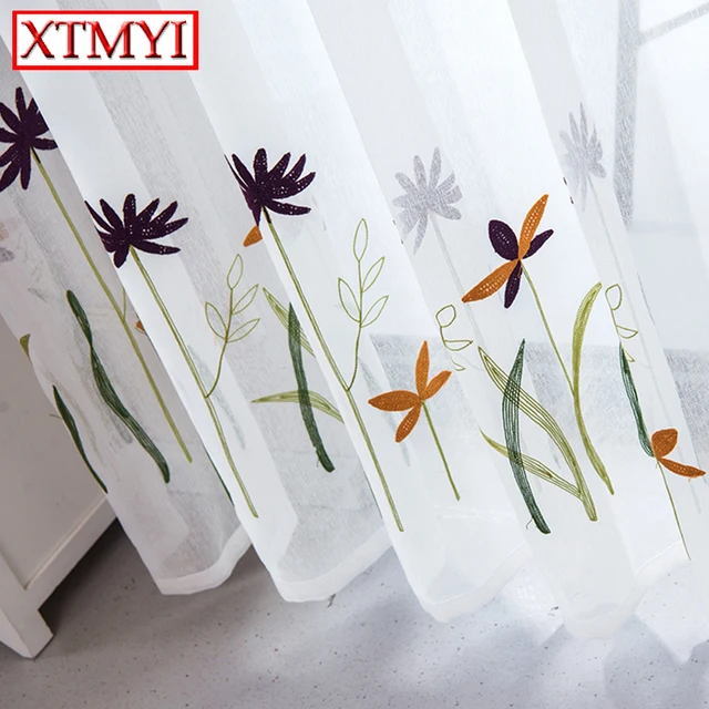 Best Offers 2018 new white embroidered tulle curtains for living room kitchen curtain window Custom Made Best Offers 2018 new white embroidered tulle curtains for living room kitchen curtain window Custom Made