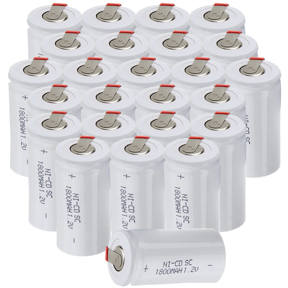

Lowest price 25 piece SC battery 1.2v batteries rechargeable 1800mAh nicd battery for power tools akkumulator