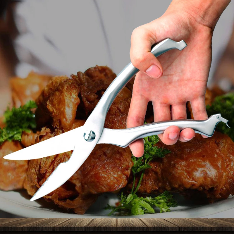 

Heavy Duty Poultry Scissors Cut Bone& Meat Stainless Steel Kitchen Shears Spring Loaded for Fish,Chicken Vegetable,BBQ,Seafood