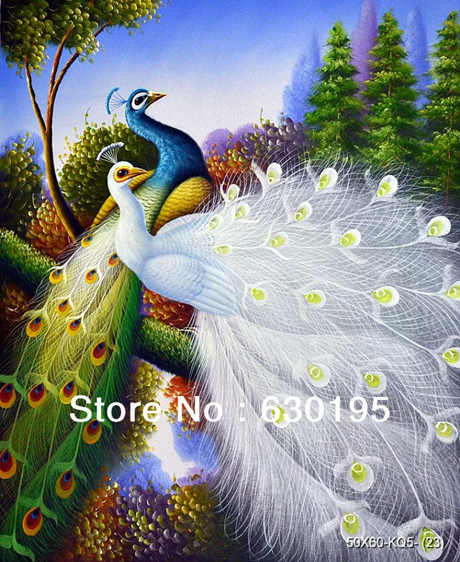 Peacock paintings for sale office wall art decorative painting picture oil painting abstract set ...