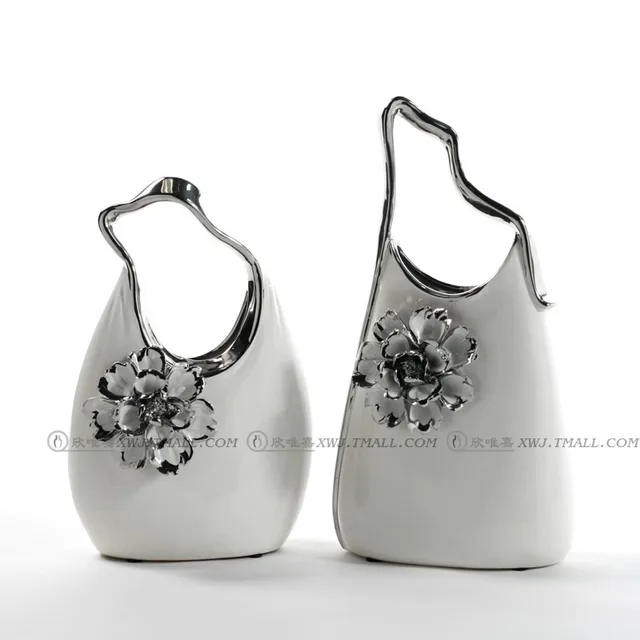 Ceramic Vase Decoration Handbag Pinch Flower Hotel Decoration Of