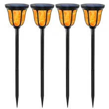 Солнечные лампы танцующее пламя Наружное освещение Ландшафтное украшение освещение светильники для дорожки Сумерки до рассвета для сада внутренний двор