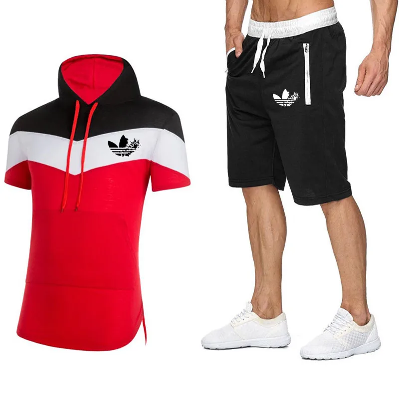 

2019Newest O-neck short sleeves t-shirt men Fashion doodle Print Cotton funny t shirt men tops tees casual 3d tshirt+Shorts suit
