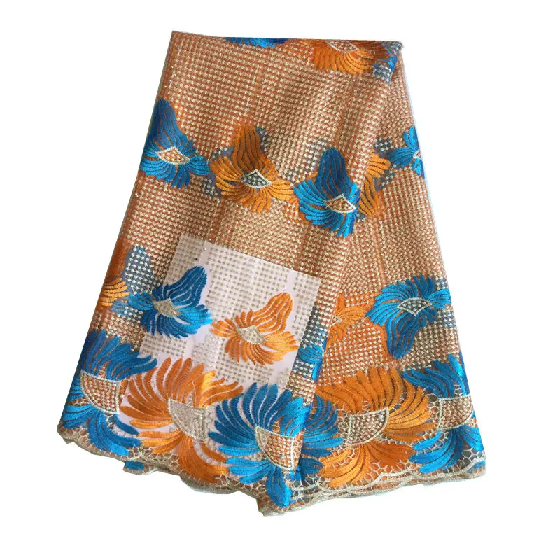 

Stones France Embroidery Nigerian Net Laces Dress French Tulle Lace Fabric With Flower Pattern For Evening Party
