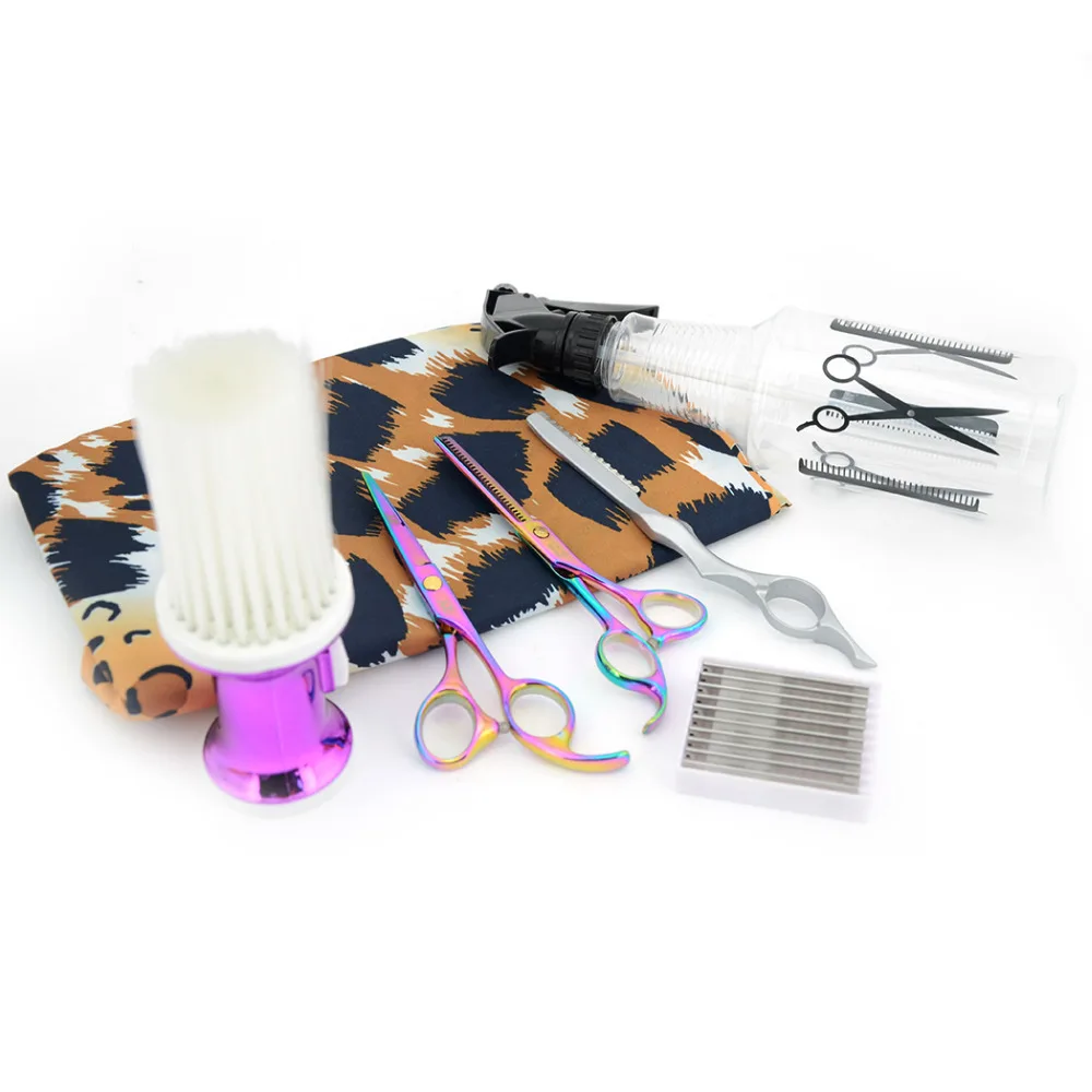 7 шт. стилист Парикмахерская бритья Tool Kit волос Резка накидка Бритвы Кисточки