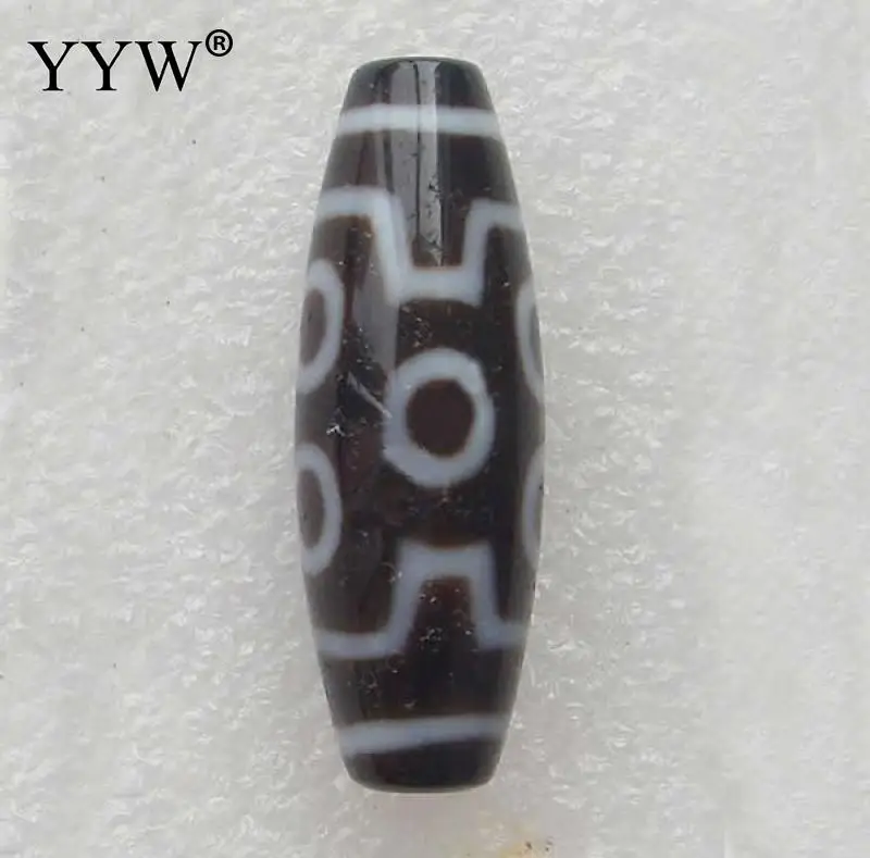 

Free Shipping 12x38mm Seven-Eyed Natura Tibetan Dzi Beads Jewelry Oval Seven-Eyed & Two Tone Grade AAA Approx 2mm Sold By Pc