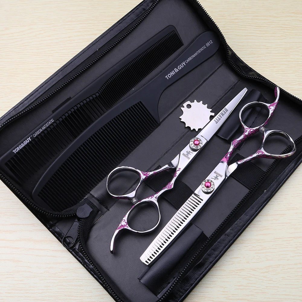 

Hairdressing tool set Plum 6-inch thinning scissors and cutting scissors combination Hair scissors 17.5cm hairdressing scissors