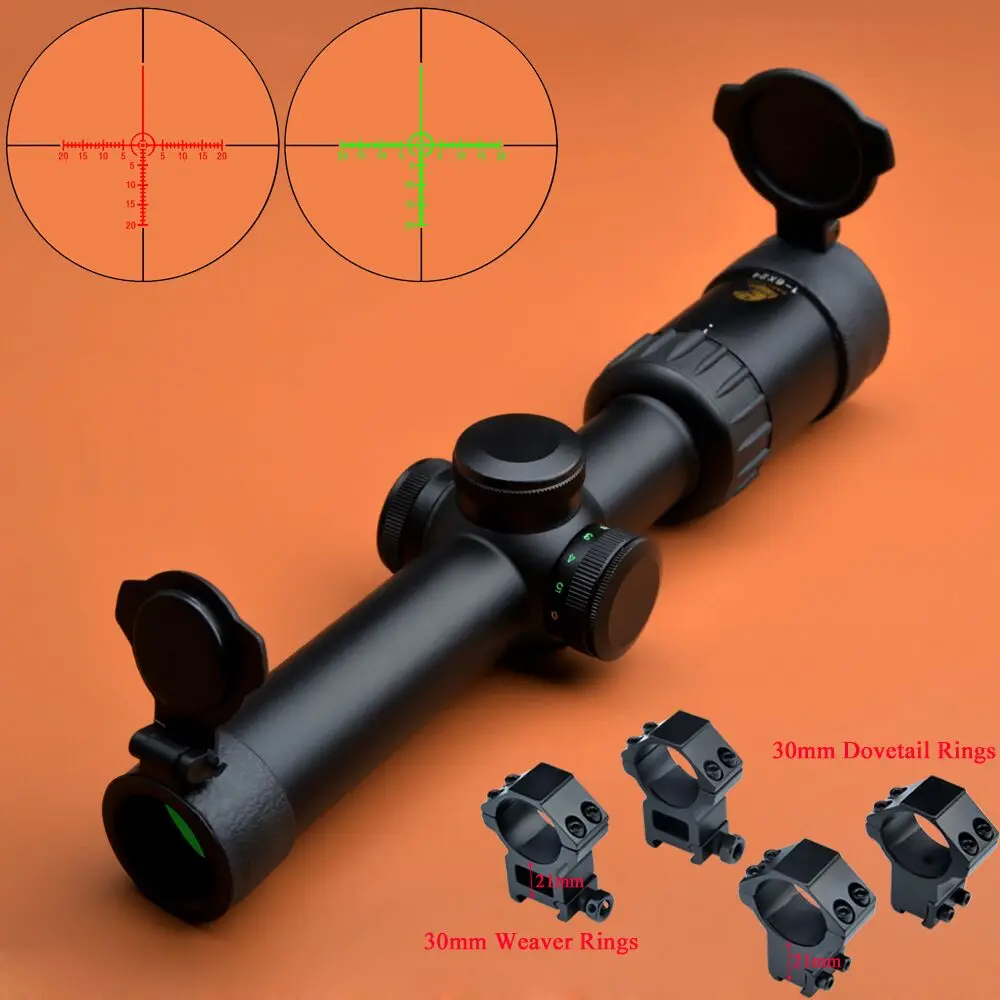 Eagle Eye Scopes 1 6X24 (30mm) R/G Tactical Scope Hunting Glass Reticle
