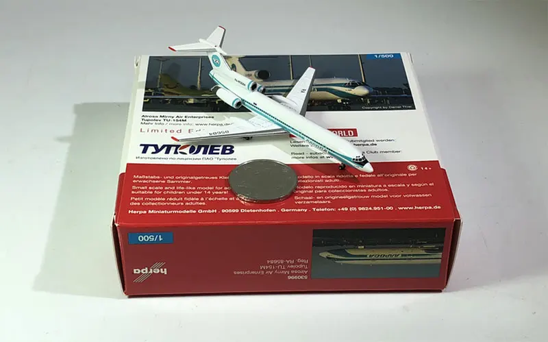 1: 500 Аэрофлот RA 85684 Туполев Tu 154M статические металлические Весы Модель