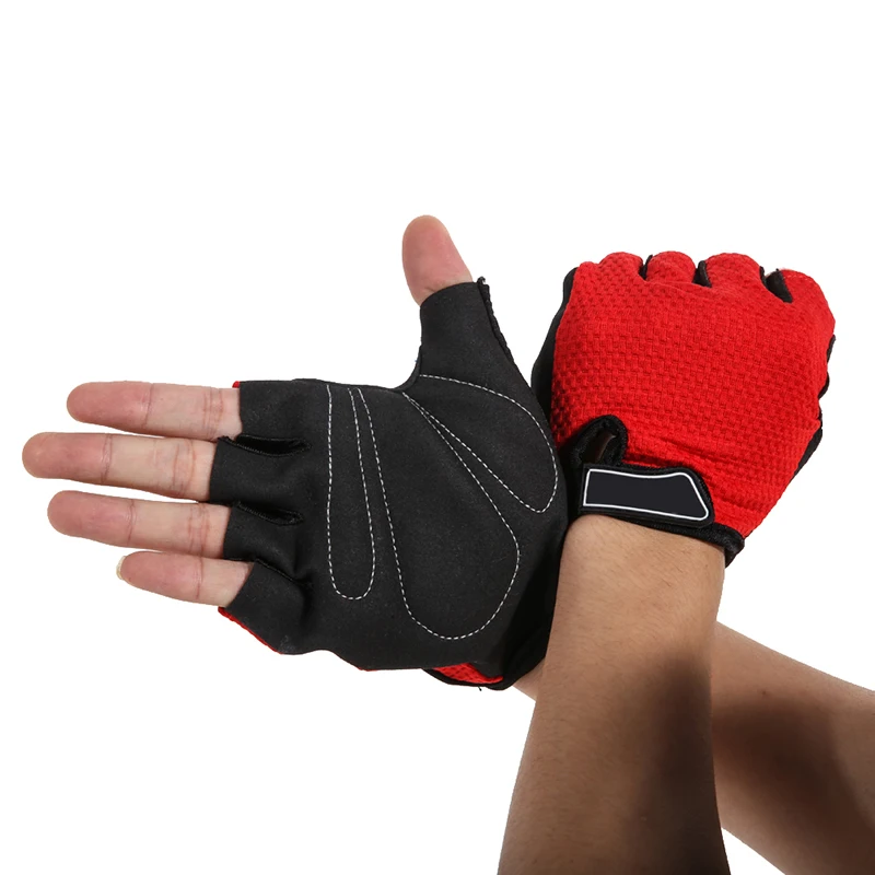 Ciclismo guantes de dedo medio camino de MTB Gel guante de bicicleta transpirable elástico de la bicicleta deporte guantes de las mujeres de los hombres guantes de ciclismo