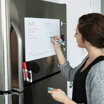 A5 Size Magnetic Whiteboard for Fridge Magnets Dry Erase White Board Marker Eraser Writing Record Message Board Remind Memo Pad