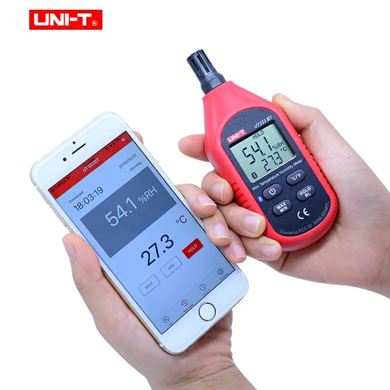 

UNI-T UT333BT Bluetooth Mini LCD Digital Air Temperature Humidity Meter Thermometer Hygrometer Gauge Tester UT333 Upgrade