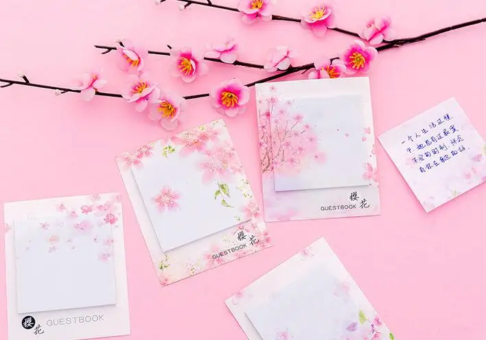 Kawaii memo pad Post его красивая вишня может порвать блокнот Sticky Notes студенческий офис для школьных принадлежностей канцелярские принадлежности корейский