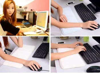 

Ultra Memory Cotton Keyboard Pad Soft Sweat-absorbent Anti-slip Computer Wrist Elbow Mat Gift for Office Table Computer Desktop