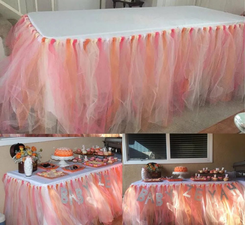 wedding table skirt tulle table skirt DIY color