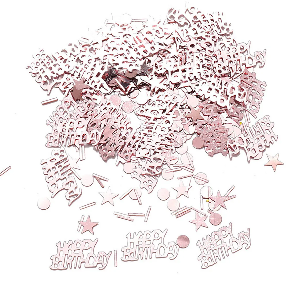 

Rose Gold Happy Birthday Party Decorations Table Scatters Foil Number Digital Colorful Sprinkle Confetti