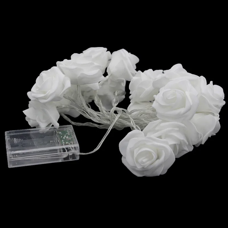 

3M 20 LED Fairy String Light Battery Operated Rose Flower Wedding Party Valentine's Day Garland Christmas Party Decoration