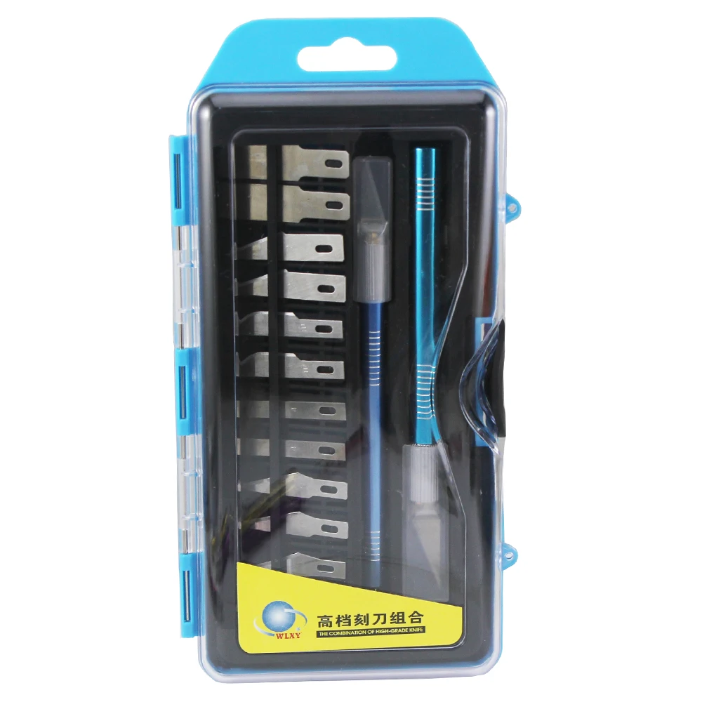 Deluxe DIY Engraving Tool Kit Repairing Cutter Set Multipurpose Craft Knife Scalpel with 12 Blades (13)