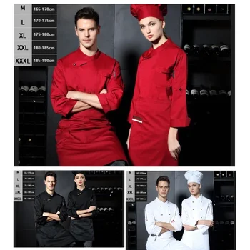 

10pc s high quality Canteen chef wear long sleeved clothes hotel restaurant fast-food restaurant kitchen uniform thick style