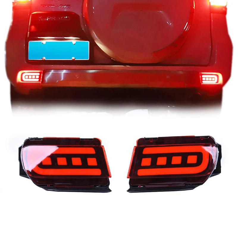 

Gtinthebox (2) 3D Optic Red LED Rear Bumper Reflectors Brake Tail Light Lamps Kit For TOYOTA Land Cruiser PRADO FJ150 2010-2018
