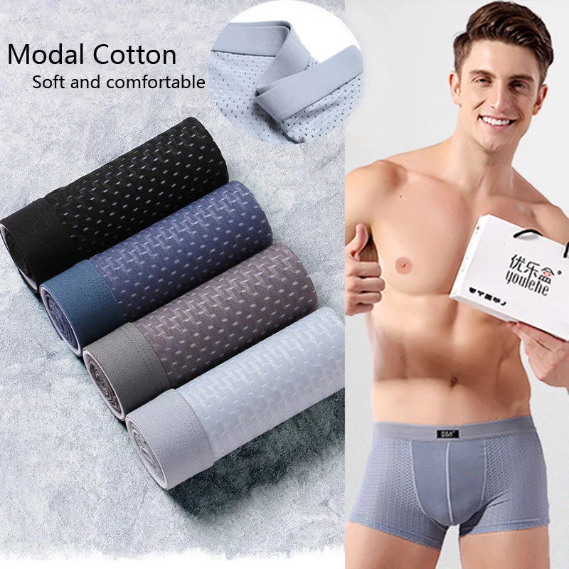 4 Colors Underwear 4pcs Set Blxerts Man XXXL Plus Szie Underwear Summer