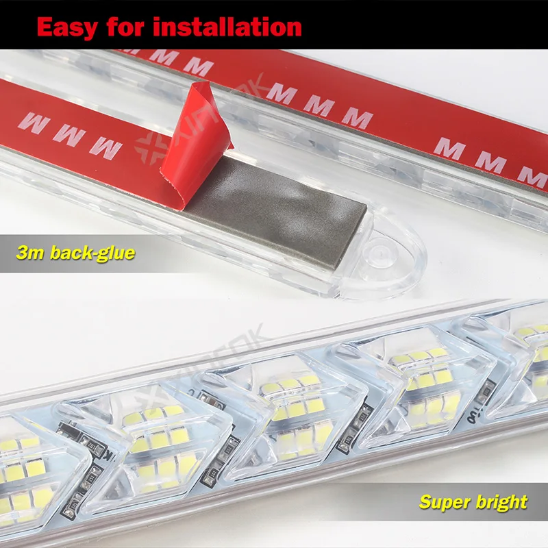 Автомобильный светодиодный DRL полоски DC 12 В белый/красный-последовательный желтый дневные ходовые огни с сигналами поворота задние фонари водонепроницаемый