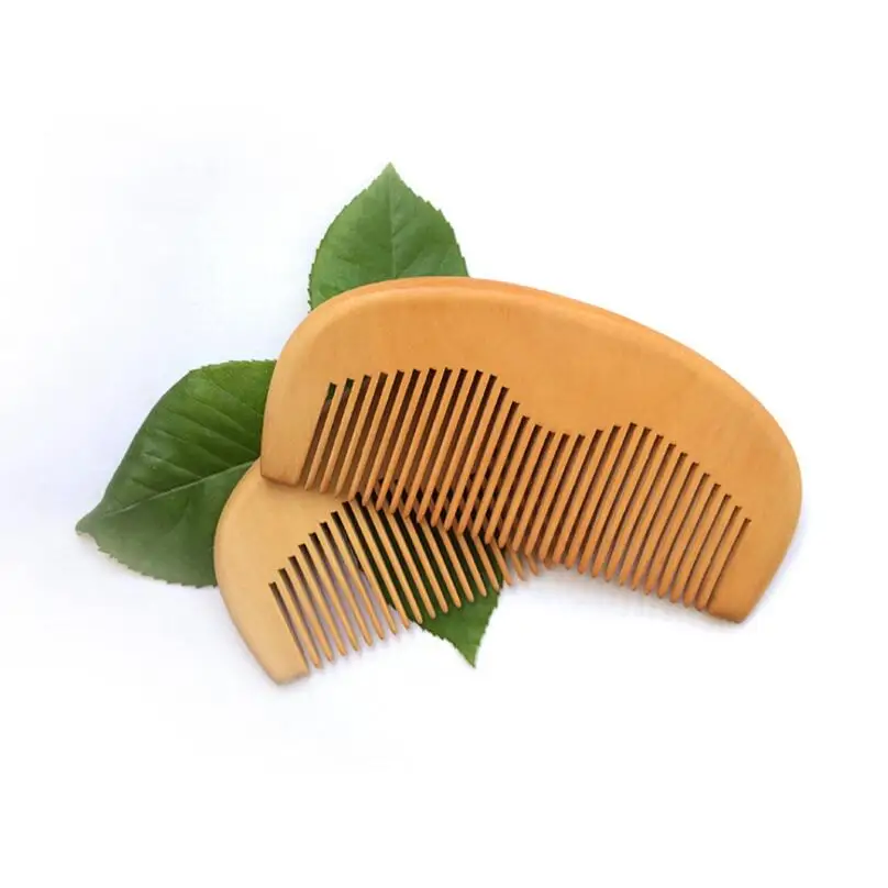Индивидуальные выгравирован логотип натуральный персиковый лесистой гребень борода гребень карман гребень оптовая продажа LX1090