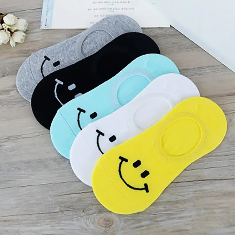 

MUQGEW 1Pairs Hot Women&Men Comfortable Smile Cotton Sock Slippers Short Ankle Socks Flawless Funny Youthful Style Socks Soxs