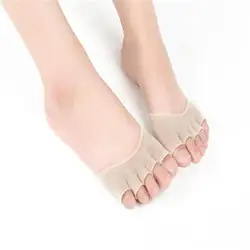 Для женщин невидимый спинки носки ног половина сцепление каблук пять пальцев носки # N05