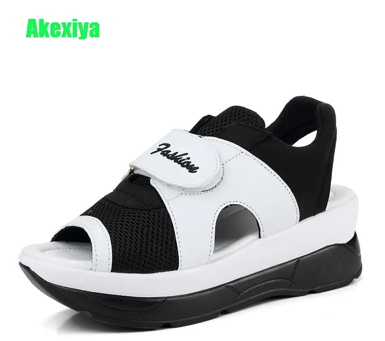 

Akexiya Women Sandals Shoes Platform Ladies White Sneakers Sandals Shoe 2019 Summer Open toe Fashion High Heel Footwear