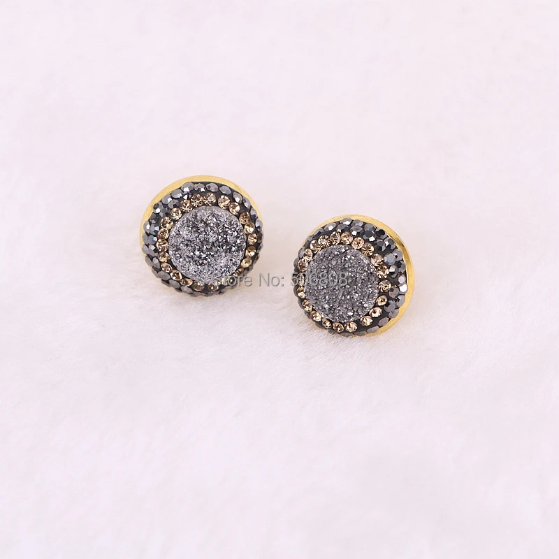 10 пар серьги гвоздики из натурального титанового кварца|stud earrings|stone stud earringsstone