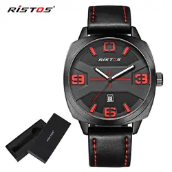 2018 Ristos Натуральная кожа Смотреть Экстремальный Спорт Открытый Militar Reloj Masculino наручные Relogio Hombre Для мужчин кварцевые часы