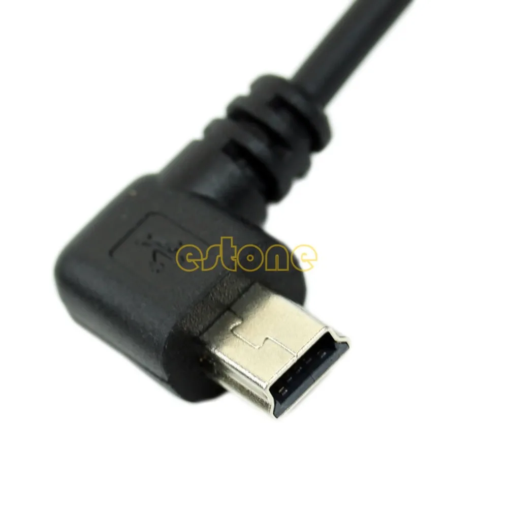 OOTDTY практичный 90 градусов левый угол USB 2,0 A папа-левый угол мини B 5p Мужской кабель