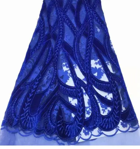 

African Lace Fabric 2019 Embroidered Nigerian Velvet Lace Fabric High Quality French Tulle Lace Fabric For Women dress