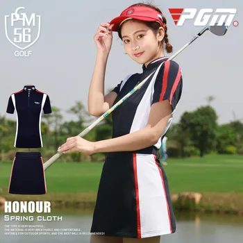 

2018 PGM Golf Apparel Summer Breathable Quick-drying Golf Shirt Golf Short Sleeve Shirt Skirt For Women New Arrival Size XS-XL