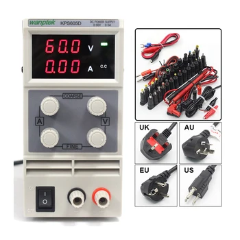 

KPS605D 60V 5A Single phase adjustable SMPS Digital voltage regulator 0.1V 0.01A DC power supply + DC adapter