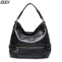 ICEV, новинка, сумка из натуральной кожи, большая вместительность, сумки из воловьей кожи, женские сумки, известные бренды, одноцветная, на молнии, повседневная женская сумка-тоут