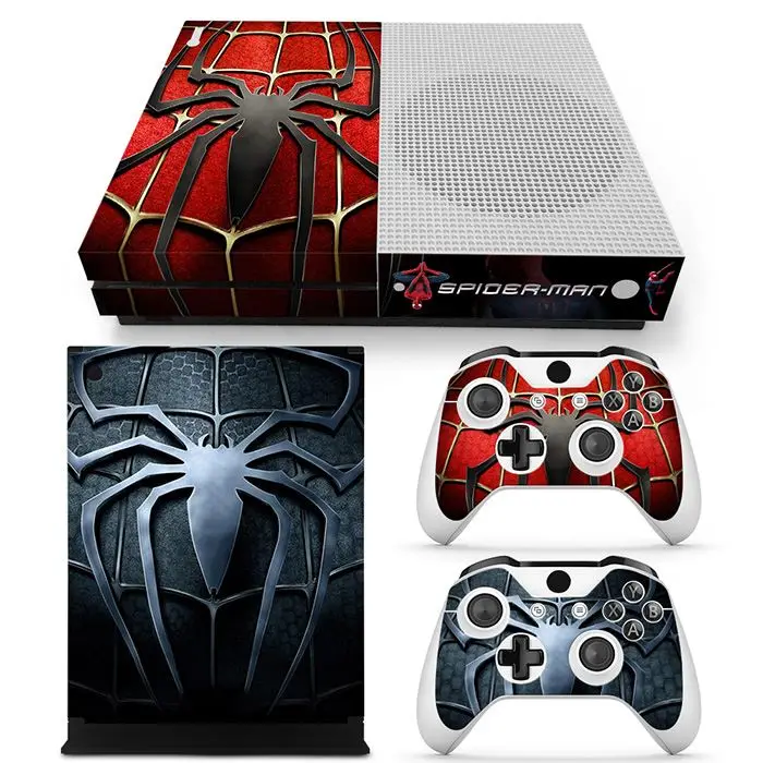 Горячая серии игр наклейка кожи виниловая наклейка Человек-паук дизайн для Xbox One S консоли и 2 контроллера - Цвет: TN-XboneS-0325