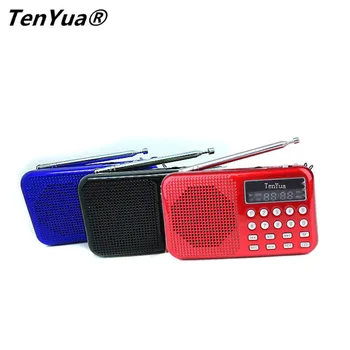 

TenYua Mini Portable Rechargeable radio Digital LED display panel Stereo FM Receiver Speaker USB TF mirco for iPhone PC MP3