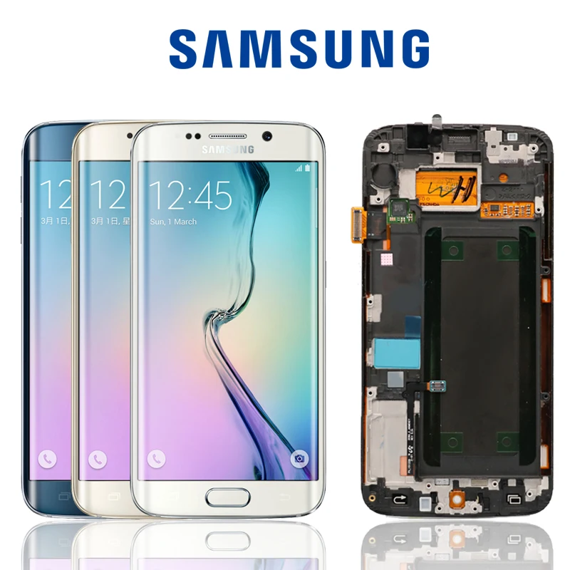 

ORIGINAL 5.1'' Replacement Super AMOLED Display For SAMSUNG Galaxy s6 edge G925 G925F G925I LCD Digitizer Assembly with Frame